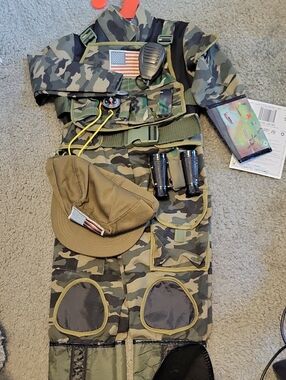 Kids Camouflage Soldier Costume with Accessories - Green